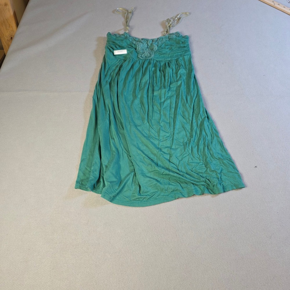 Free People Teal Green Lace Rosette Babydoll Camisole Top Boho S